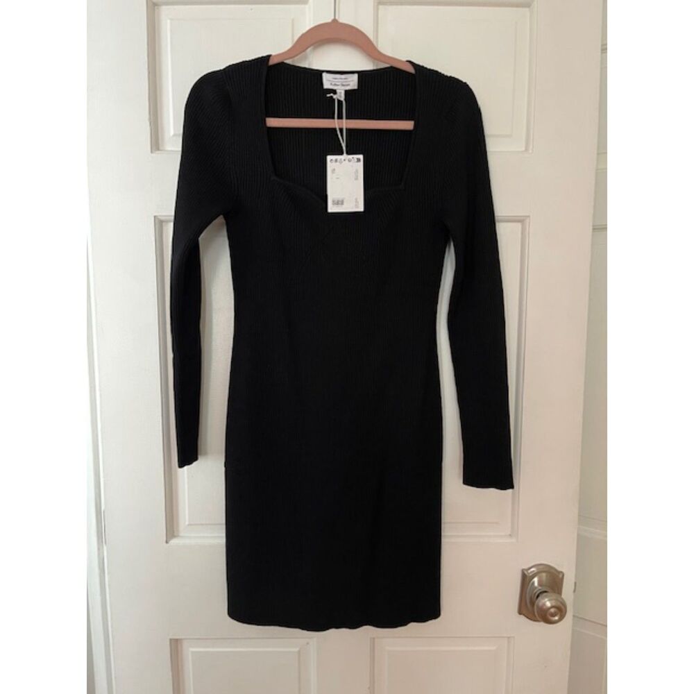 NWT &Other Stories Knitted Bustier Midi Dress, size M, Black